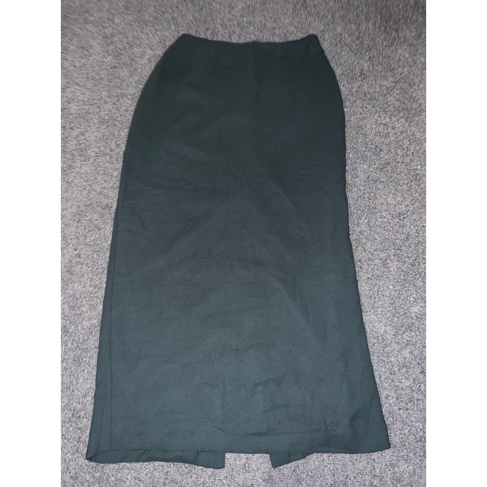 Norton McNaughton Dark Green Maxi Skirt Size 6 Polyester Straight Silhouette